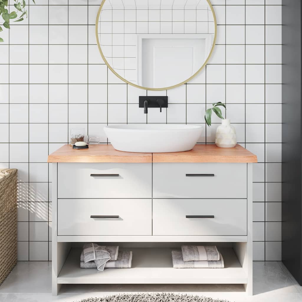 Bathroom Countertop 40x60x(2-4) Solid Wood Light Brown 120 cm