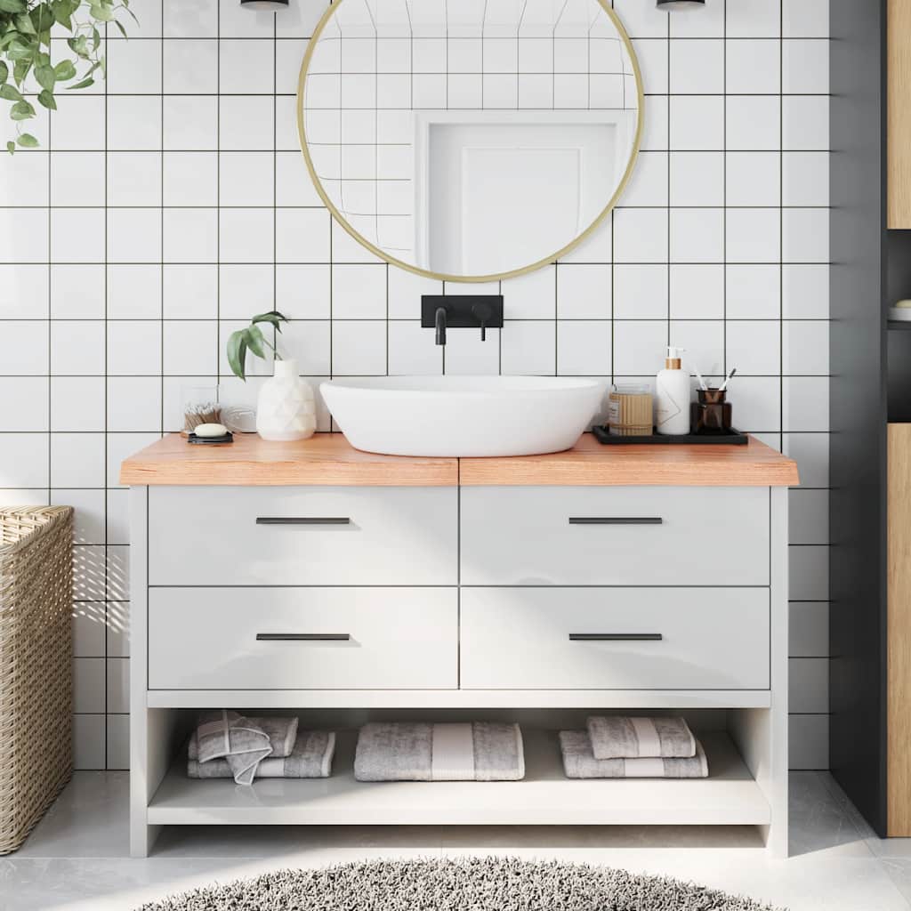 Bathroom Countertop 40x60x(2-6) Solid Wood Light Brown 140 cm