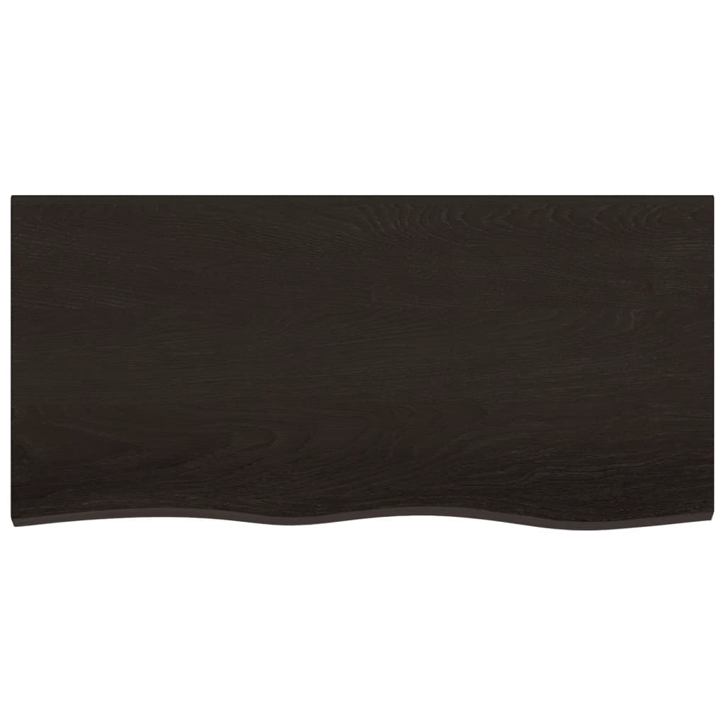 Bathroom Countertop 100x50x(2-6) Solid Wood Dark Brown 100 cm