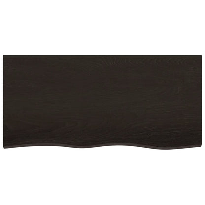 Bathroom Countertop 100x50x(2-6) Solid Wood Dark Brown 100 cm