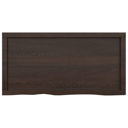 Bathroom Countertop 100x50x(2-6) Solid Wood Dark Brown 100 cm