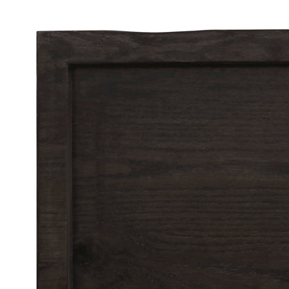 Bathroom Countertop 100x50x(2-6) Solid Wood Dark Brown 100 cm