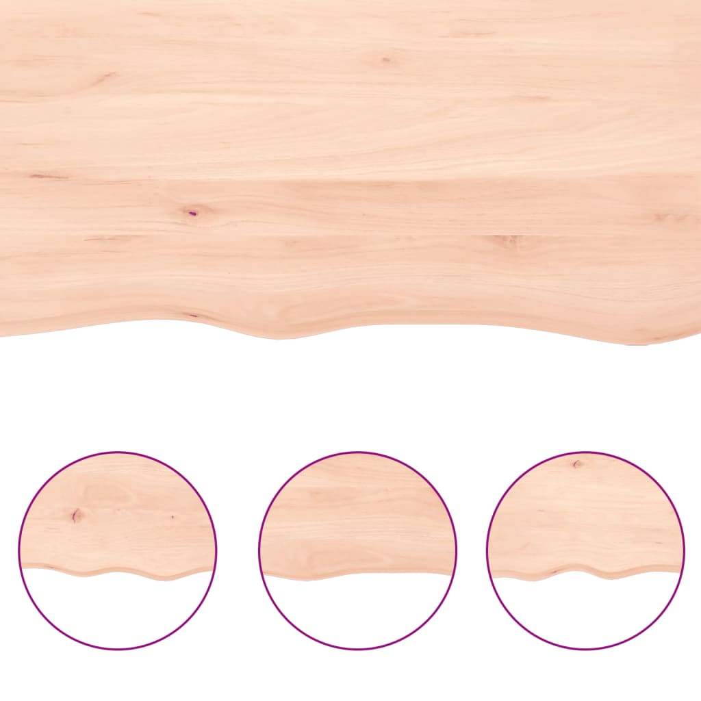Table Top 60x50x(2-4) Untreated Solid Wood Oak Natural 80 cm
