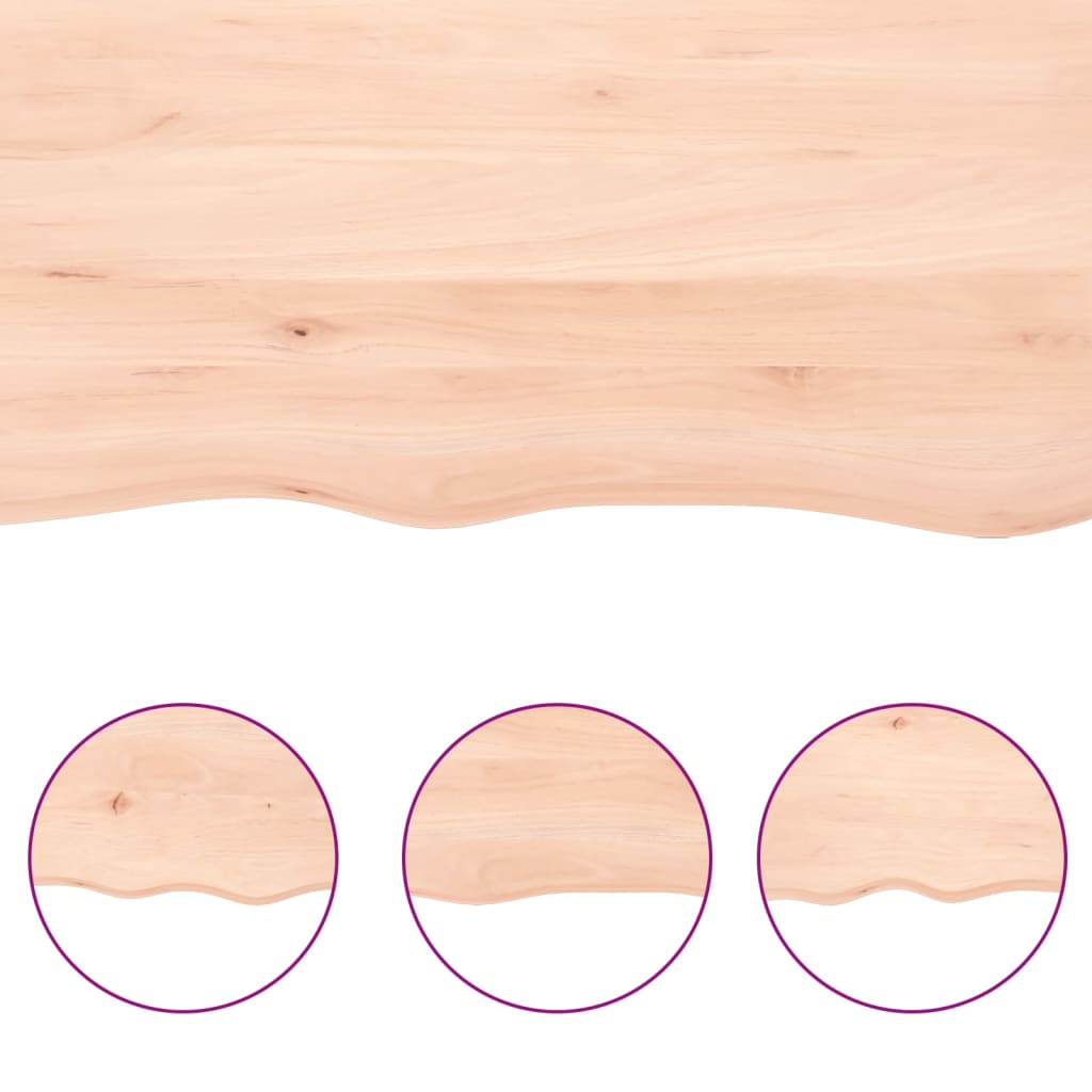 Table Top 60x60x(2-4) Untreated Solid Wood Oak Natural 100 cm