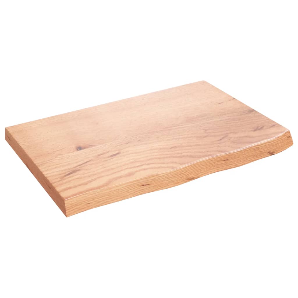 Table Top 60x40x(2-4) Treated Solid Wood Oak Light Brown 60 cm