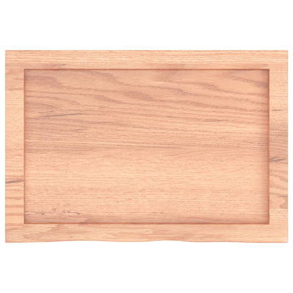 Table Top 60x40x(2-4) Treated Solid Wood Oak Light Brown 60 cm
