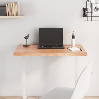 Table Top 60x40x(2-4) Treated Solid Wood Oak Light Brown 80 cm
