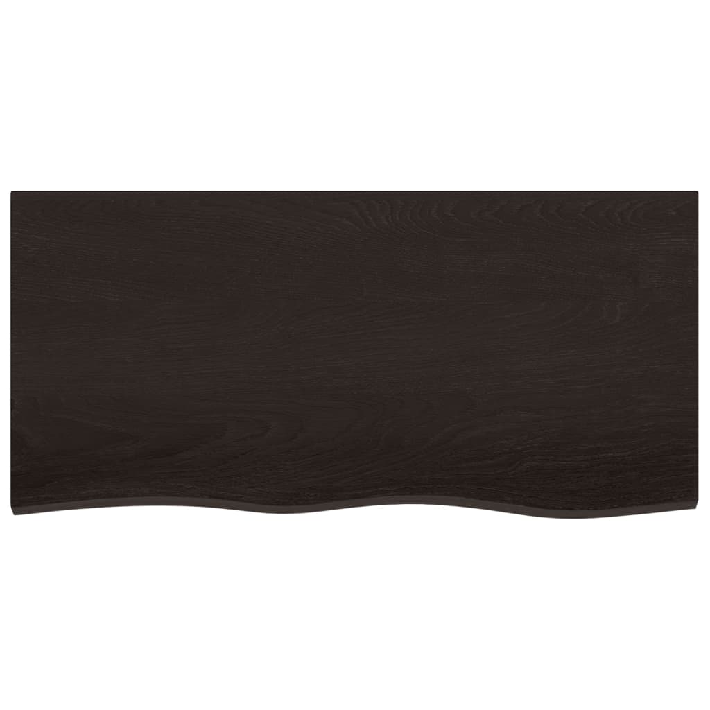 Table Top 60x50x(2-6) Treated Solid Wood Oak Dark Brown 100 cm