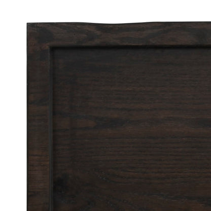 Table Top 60x50x(2-6) Treated Solid Wood Oak Dark Brown 100 cm