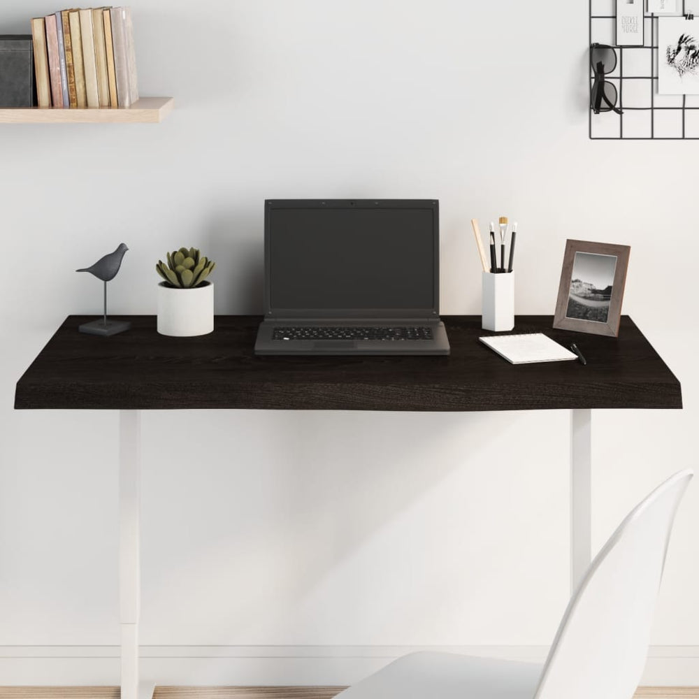 vidaXL Table Top 60x50x(2-6) Treated Solid Wood Oak Dark Brown