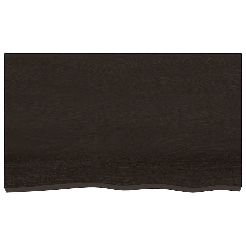 Table Top 60x60x(2-6) Treated Solid Wood Oak Dark Brown 100 cm