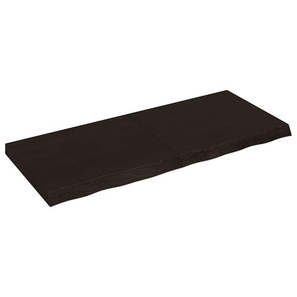 Table Top 60x50x(2-6) Treated Solid Wood Oak Dark Brown 120 cm