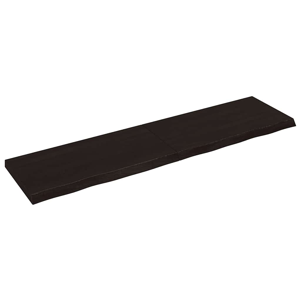 Table Top 60x50x(2-6) Treated Solid Wood Oak Dark Brown 200 cm