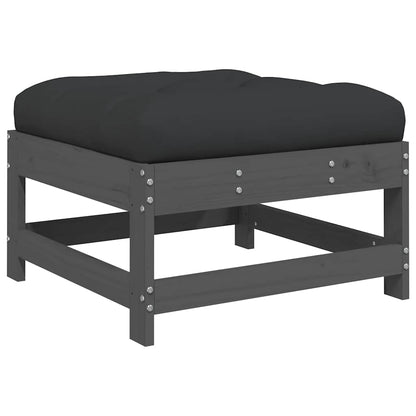 vidaXL 7 Piece Garden Lounge Set with Cushions Grey Solid Wood 6