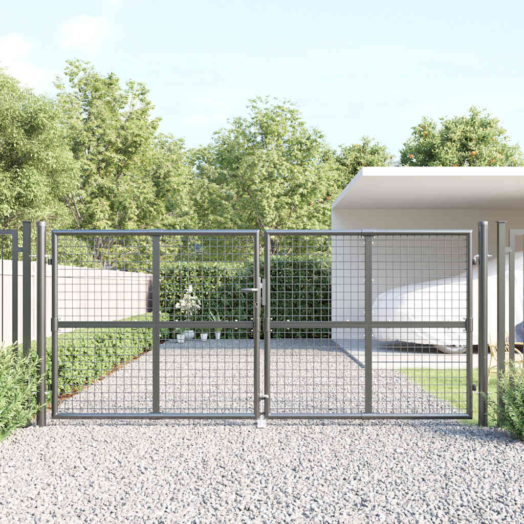 Mesh Garden Gate 300x125 cm Galvanised Steel Anthracite