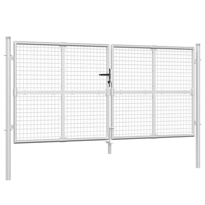vidaXL Mesh Garden Gate Silver 300x125 cm Galvanised Steel 2