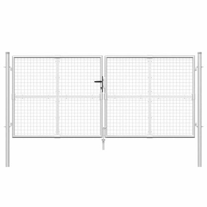 vidaXL Mesh Garden Gate Silver 300x125 cm Galvanised Steel 4