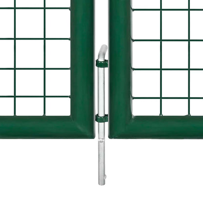 vidaXL Mesh Garden Gate Green 400x125 cm Galvanised Steel 6