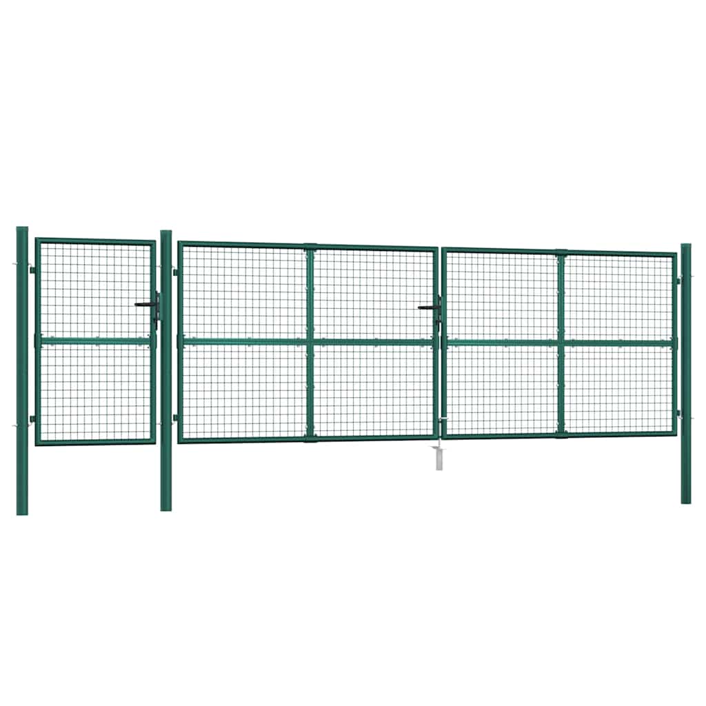 vidaXL Mesh Garden Gate Green 500x125 cm Galvanised Steel 2