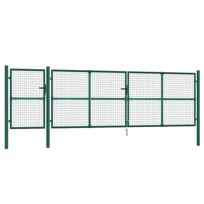 vidaXL Mesh Garden Gate Green 500x125 cm Galvanised Steel 2