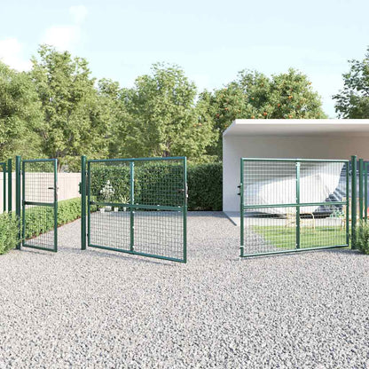 vidaXL Mesh Garden Gate Green 500x125 cm Galvanised Steel 3