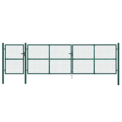 vidaXL Mesh Garden Gate Green 500x125 cm Galvanised Steel 4