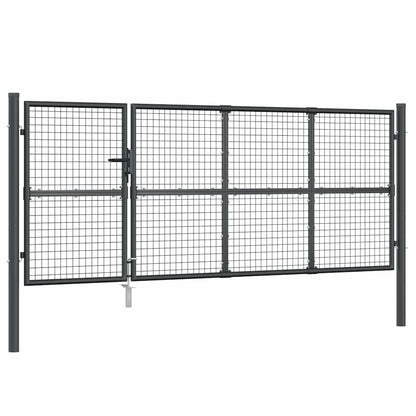 vidaXL Mesh Garden Gate Anthracite 350x125 cm Galvanised Steel 2