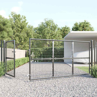 vidaXL Mesh Garden Gate Anthracite 350x125 cm Galvanised Steel 3