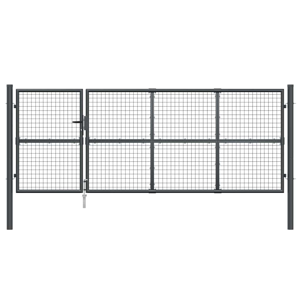 vidaXL Mesh Garden Gate Anthracite 350x125 cm Galvanised Steel 4
