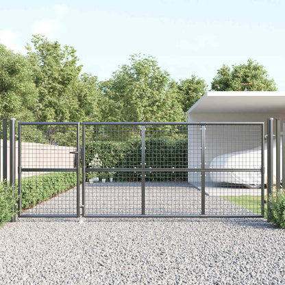 vidaXL Mesh Garden Gate Anthracite 350x125 cm Galvanised Steel 1