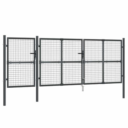 vidaXL Mesh Garden Gate Anthracite 400x125 cm Galvanised Steel 2