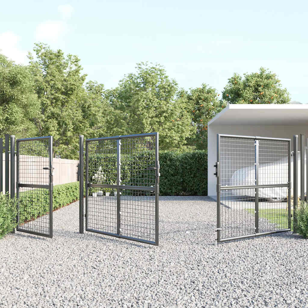 vidaXL Mesh Garden Gate Anthracite 400x125 cm Galvanised Steel 3