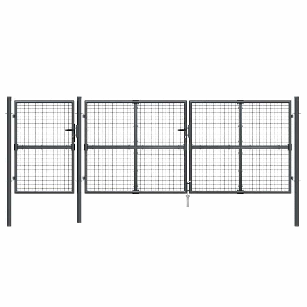 vidaXL Mesh Garden Gate Anthracite 400x125 cm Galvanised Steel 4