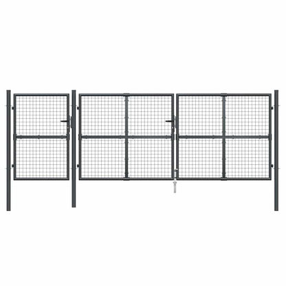 vidaXL Mesh Garden Gate Anthracite 400x125 cm Galvanised Steel 4