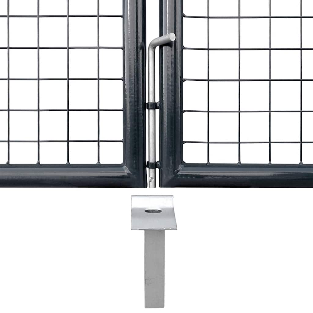 vidaXL Mesh Garden Gate Anthracite 400x125 cm Galvanised Steel 6