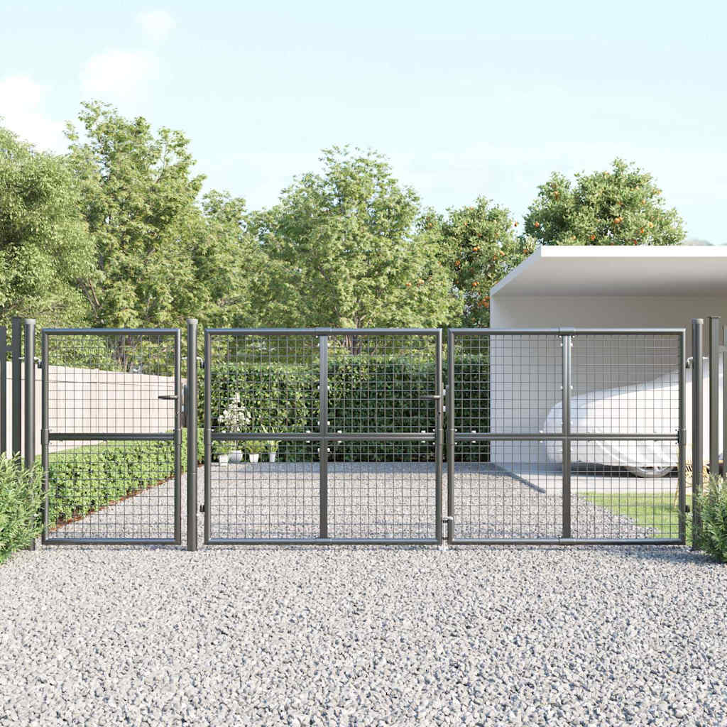 vidaXL Mesh Garden Gate Anthracite 400x125 cm Galvanised Steel 1