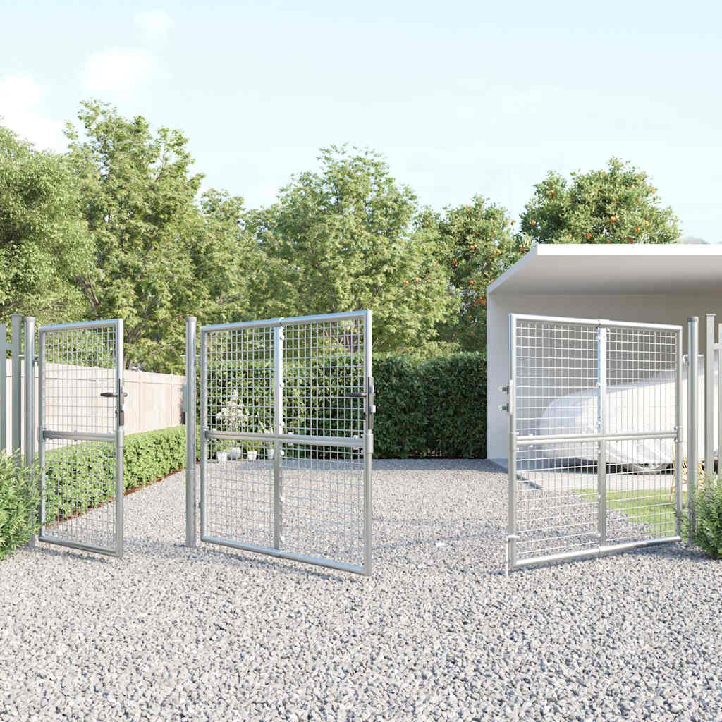 vidaXL Mesh Garden Gate Silver 400x125 cm Galvanised Steel 3