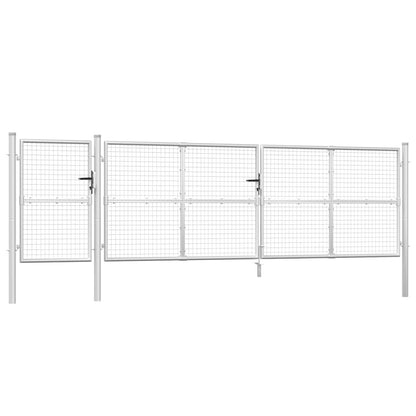 vidaXL Mesh Garden Gate Silver 500x125 cm Galvanised Steel 2