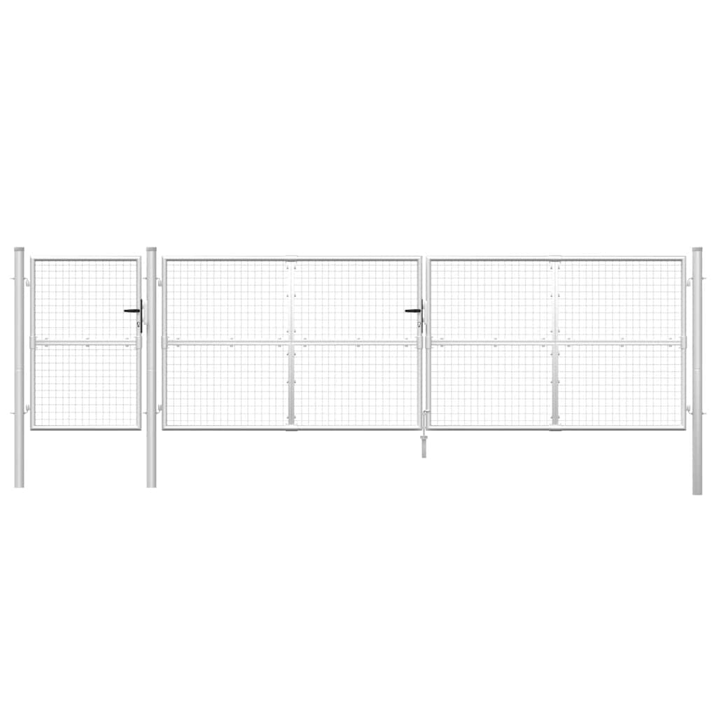 vidaXL Mesh Garden Gate Silver 500x125 cm Galvanised Steel 3