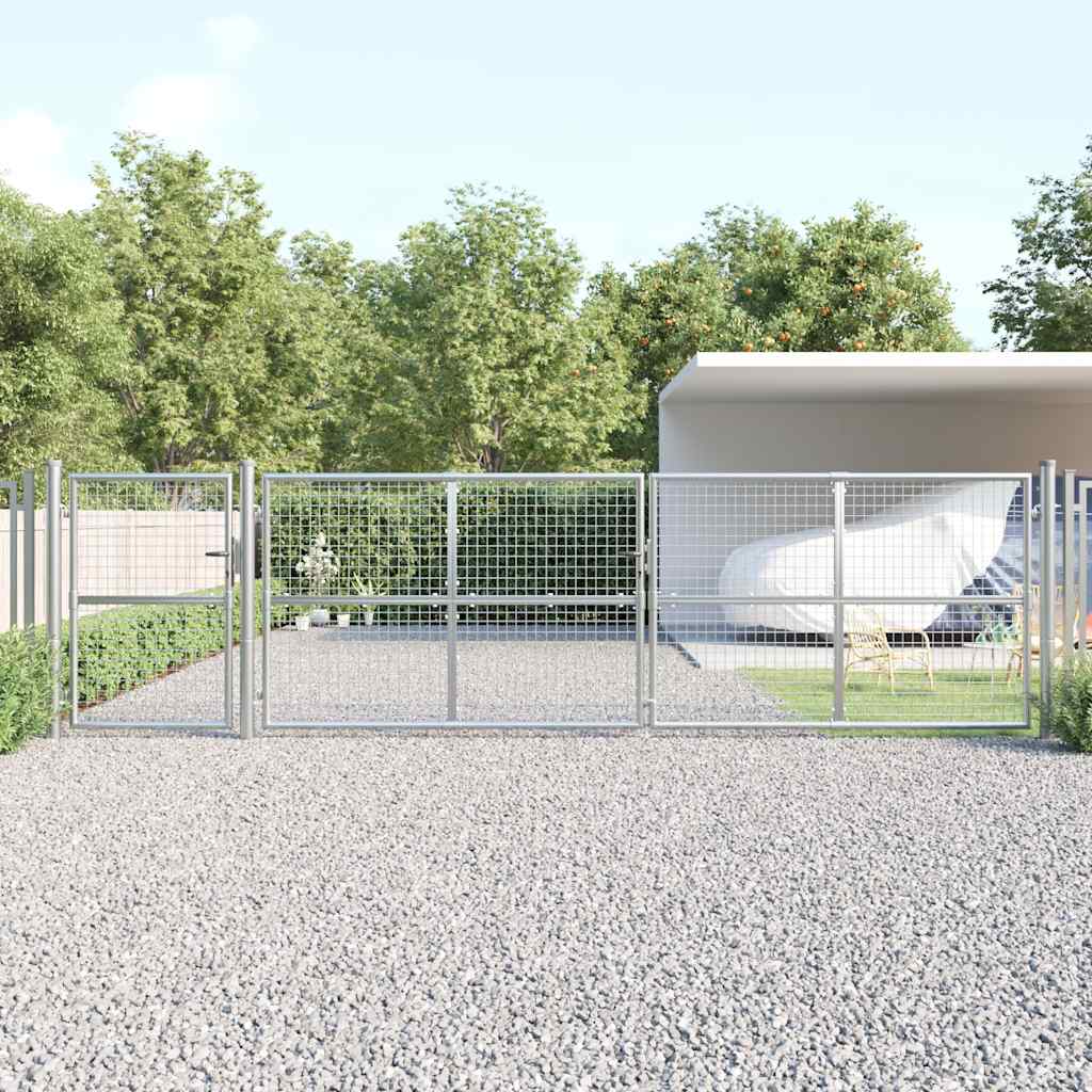 vidaXL Mesh Garden Gate Silver 500x125 cm Galvanised Steel 1