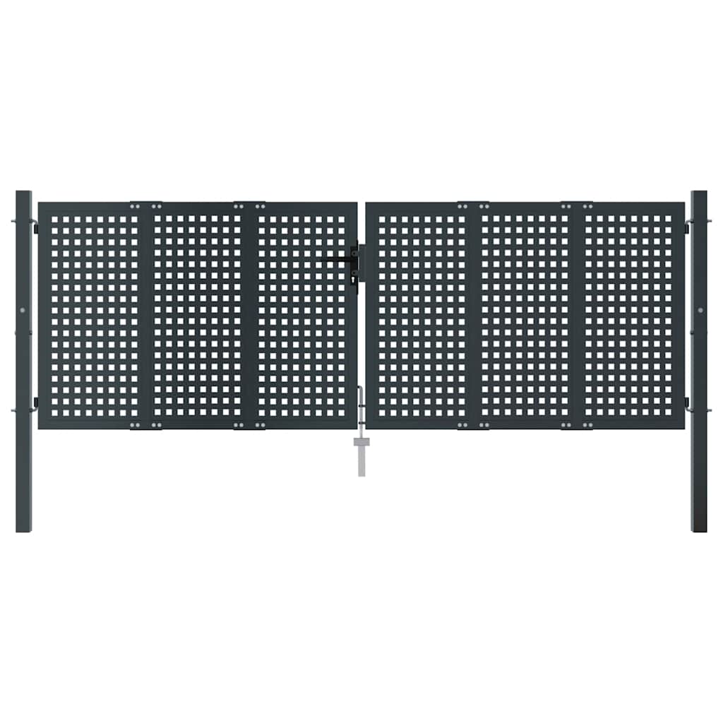 vidaXL Garden Gate Anthracite 300x100 cm Steel 3