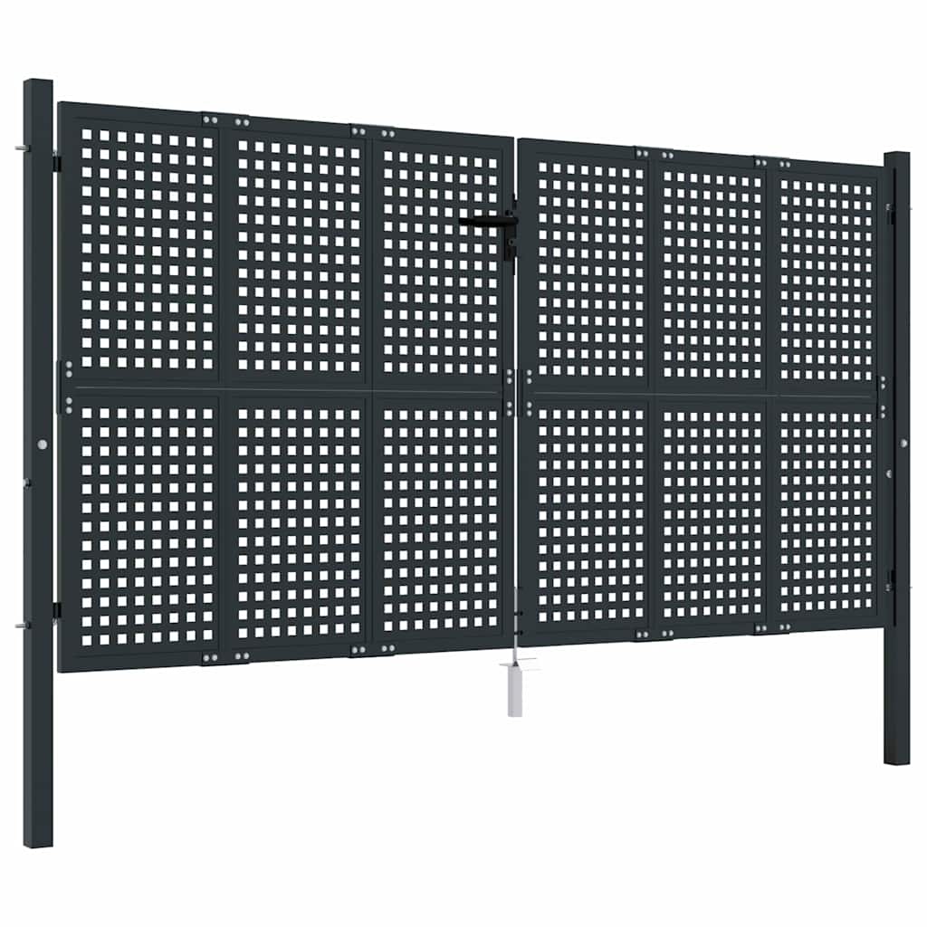 vidaXL Garden Gate Anthracite 300x125 cm Steel 2