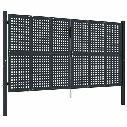 vidaXL Garden Gate Anthracite 300x125 cm Steel 2