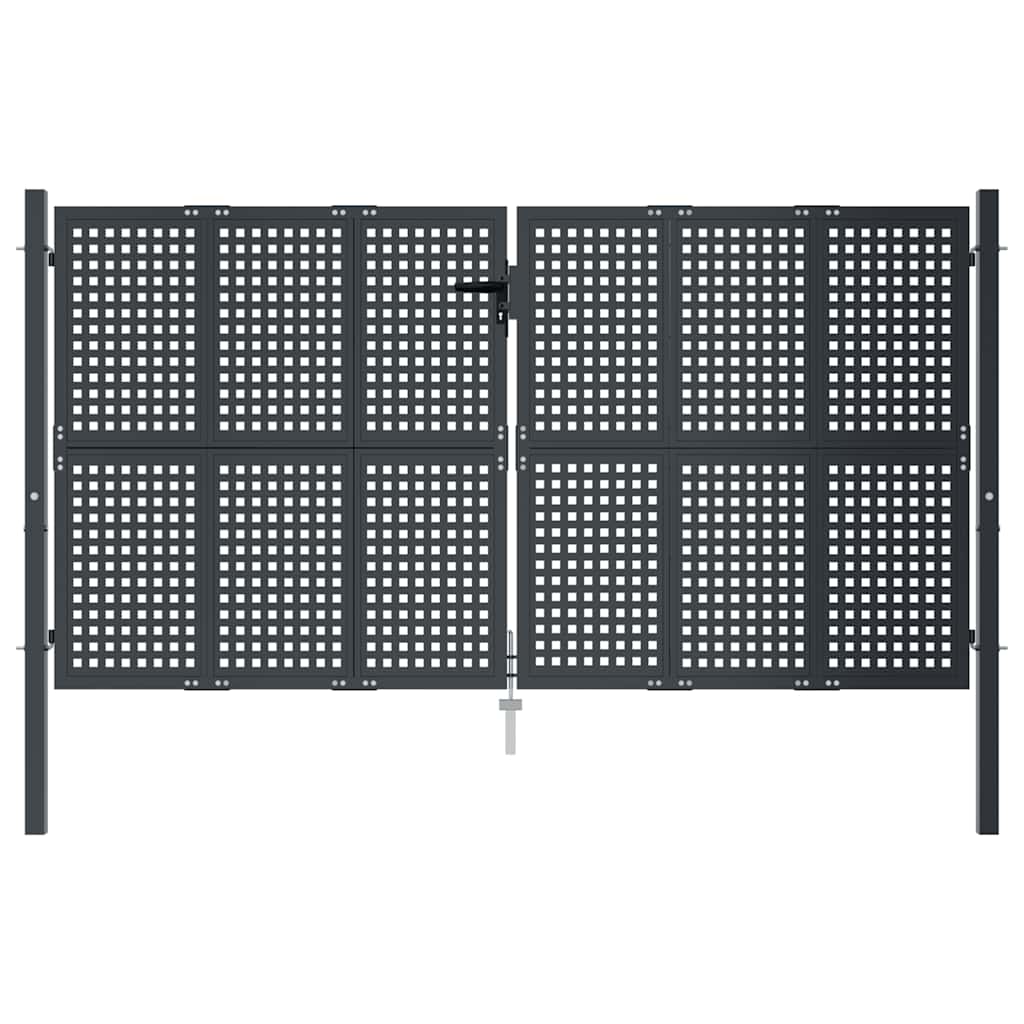 vidaXL Garden Gate Anthracite 300x125 cm Steel 3
