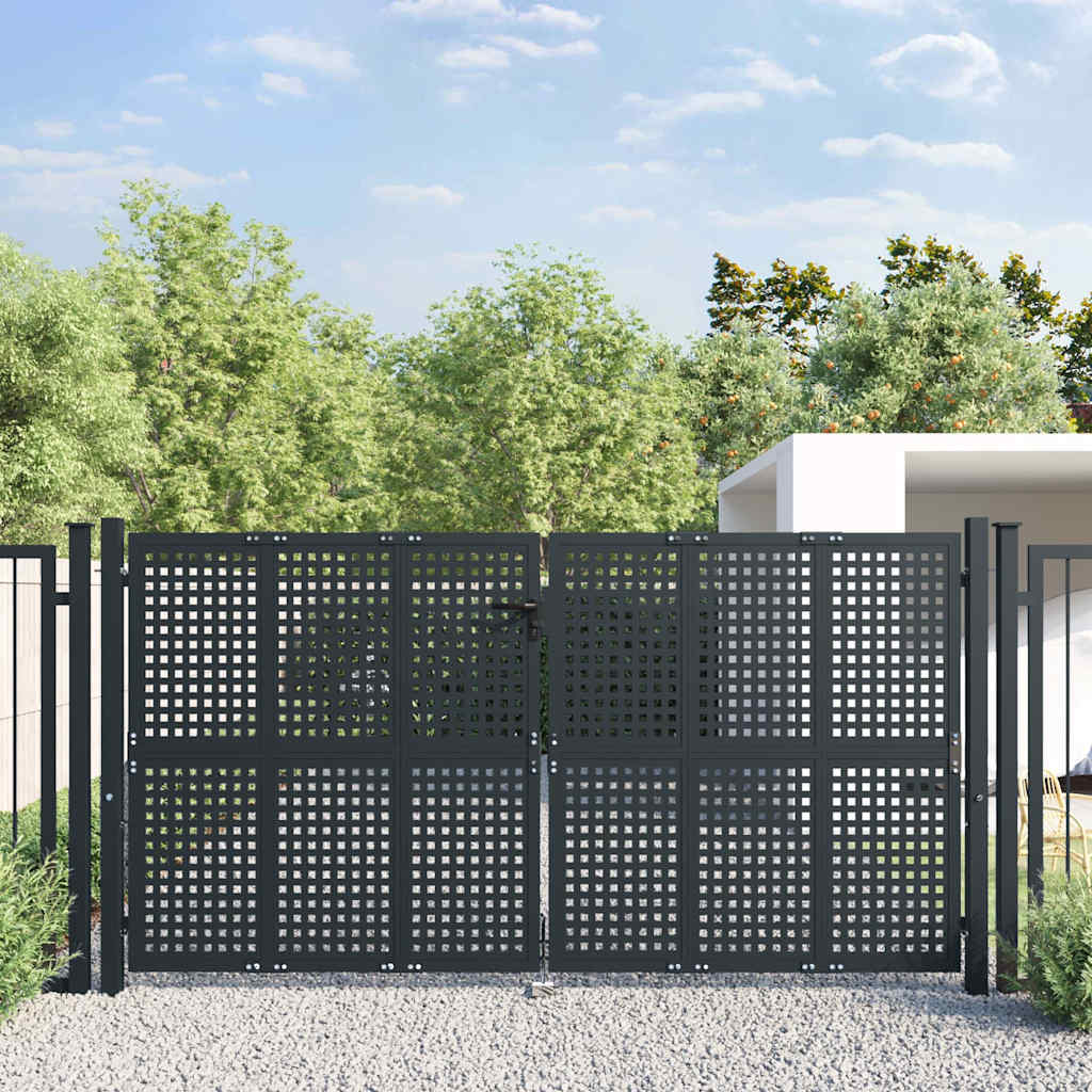 vidaXL Garden Gate Anthracite 300x125 cm Steel 1