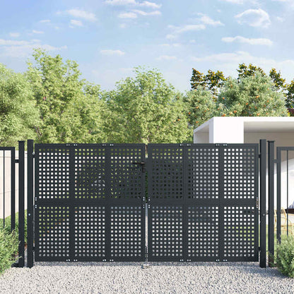 vidaXL Garden Gate Anthracite 300x125 cm Steel 1