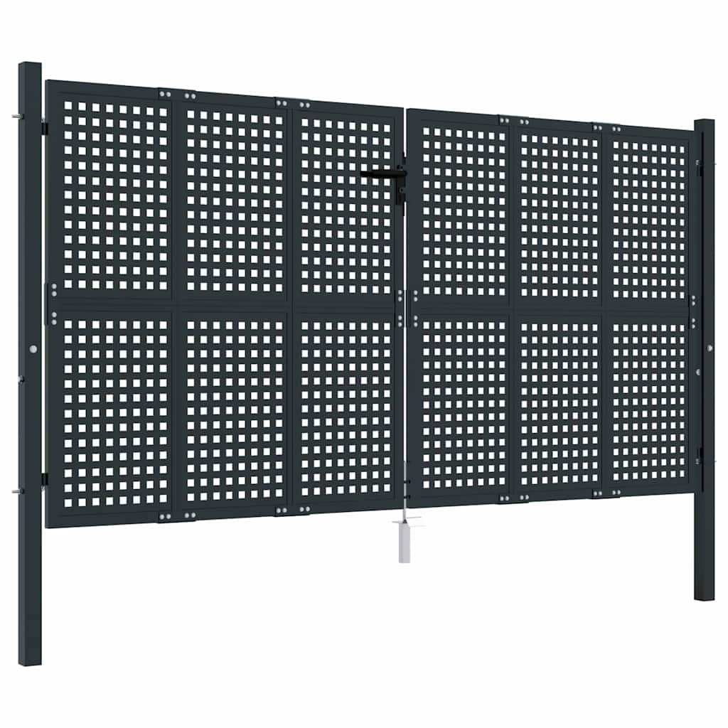 vidaXL Garden Gate Anthracite 300x150 cm Steel 2