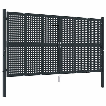 vidaXL Garden Gate Anthracite 300x150 cm Steel 2