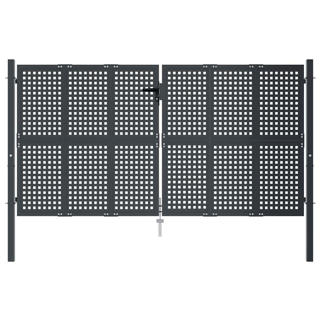 vidaXL Garden Gate Anthracite 300x150 cm Steel 3