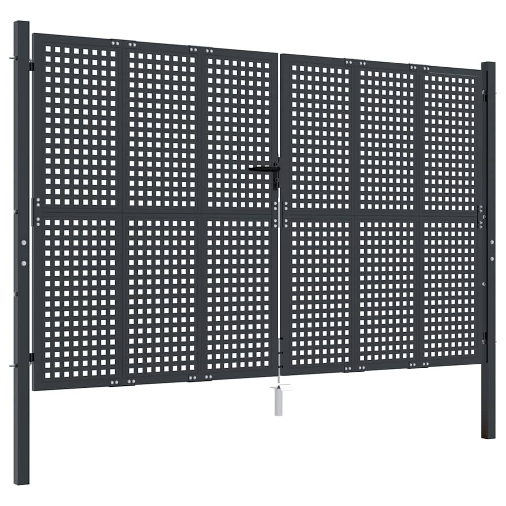 vidaXL Garden Gate Anthracite 300x175 cm Steel 2